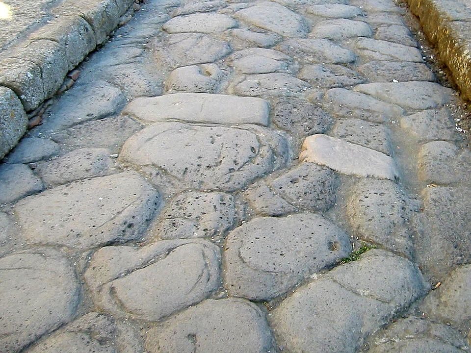 Roman Road Surface at Herculaneum in Stein
