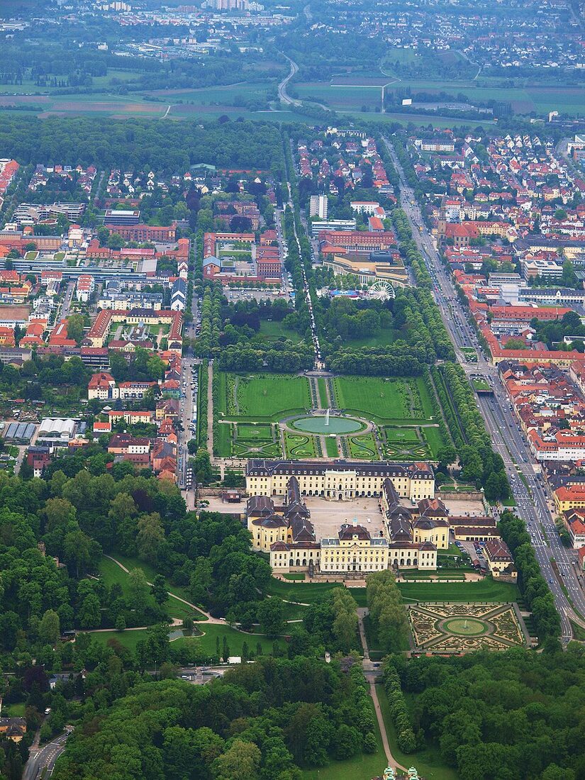 Residenzschloss in Ludwigsburg — Luftaufnahme
