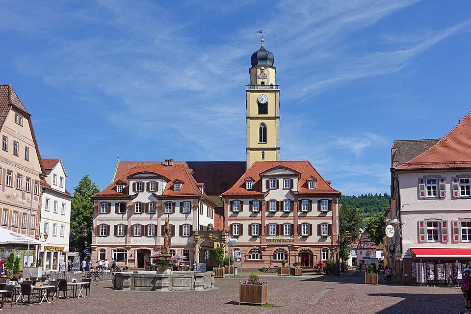 MGH-Marktplatz Zwillingshäuser -06-03 in Bad Mergentheim